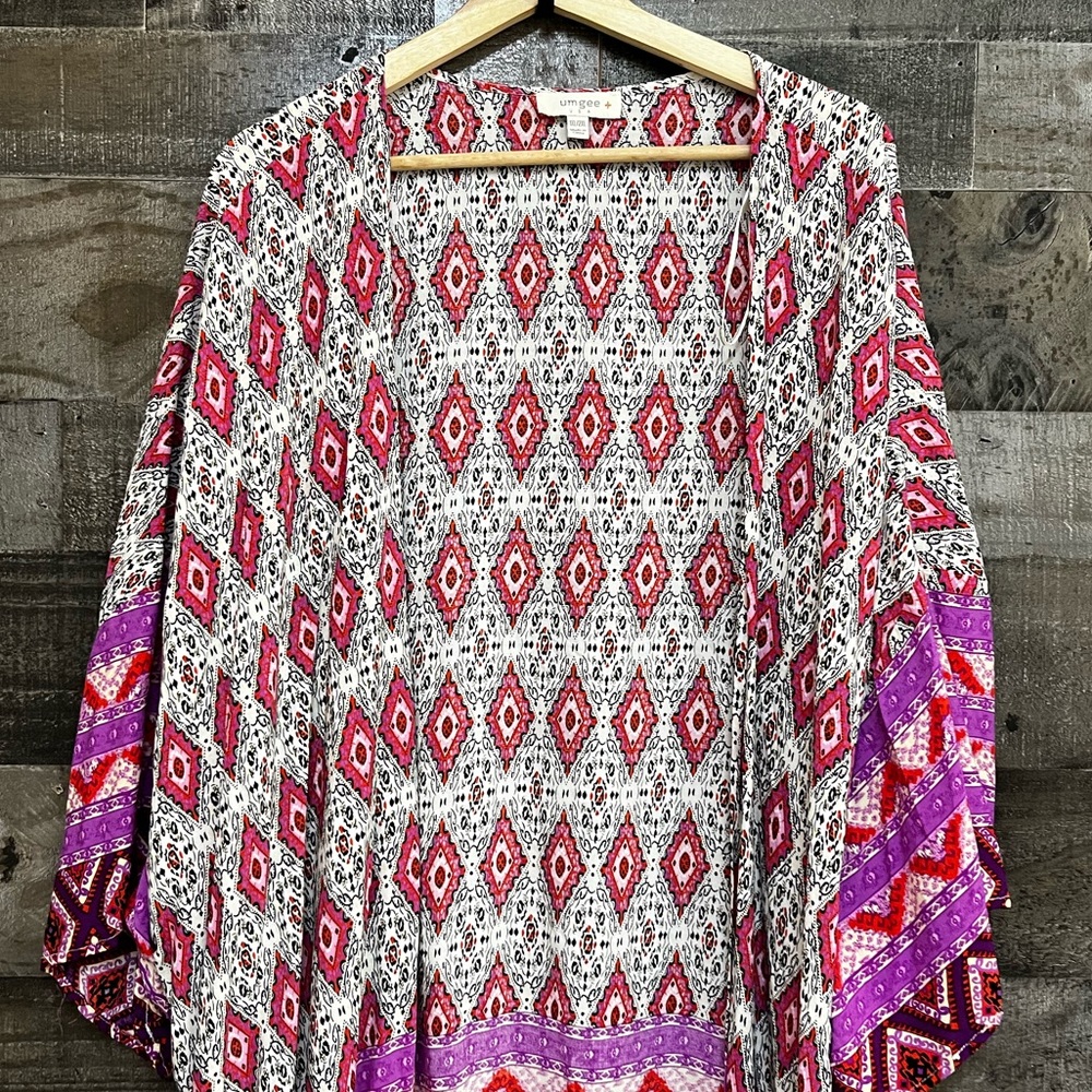 Umgee Multicolor Patterned Kimono Top - Picture 4 of 12